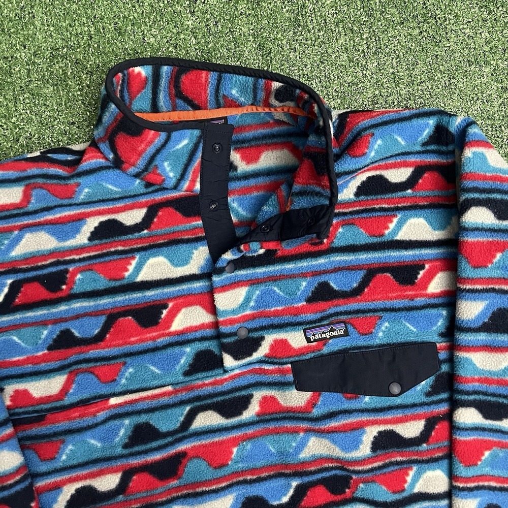 Patagonia Aztec Synchilla Fleece Snap-T Pullover Abstract Sweater XL FALL '16